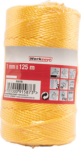 Werkzeyt PP-Seil 1 mm, 8 kg, gelbe Spule, 125 m – B34179
