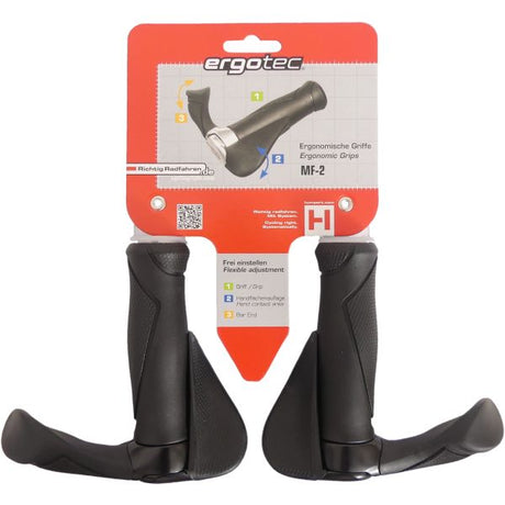 Ergotec Griffpaar mf2 klein Kraton Aluminium 130+130 mm - schwarz