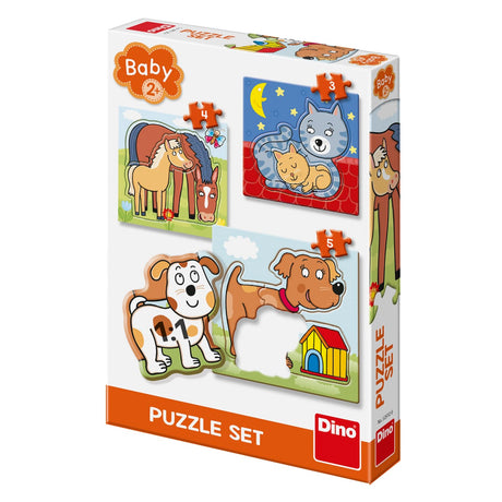 Dinotoys Dino-Puzzle – Baby: Tiere auf dem Bauernhof – 3 bis 5 Teile
