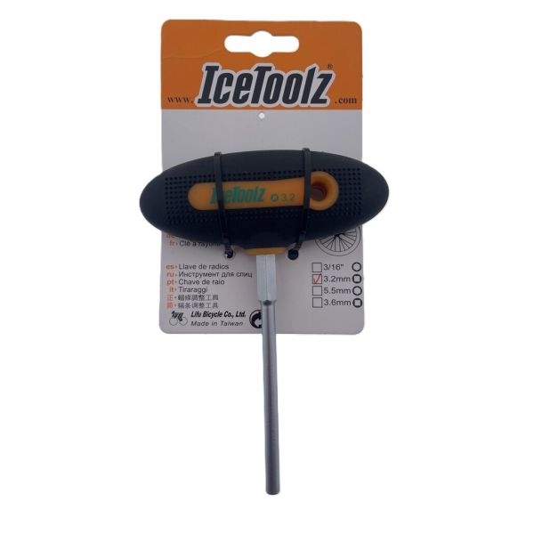 Icetoolz Speichennippelschlüssel 12b8 – 3,2 mm mit T-Griff
