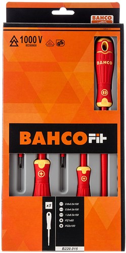 Bahco 5 dlg. geisoleerde schroevendraaier slot-pz | b220.015
