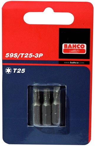 Bahco x3 Bits T20 25 mm 1 4 Dr Standard. | 59s t20-3p
