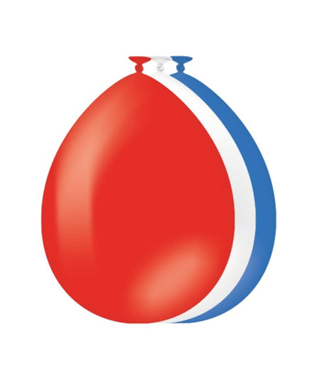Paperdreams ballonnen rood wit blauw 30cm 25 stuks