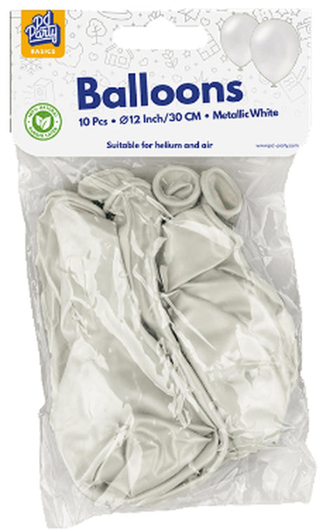 Paperdreams ballonnen metallic 10 stuks wit
