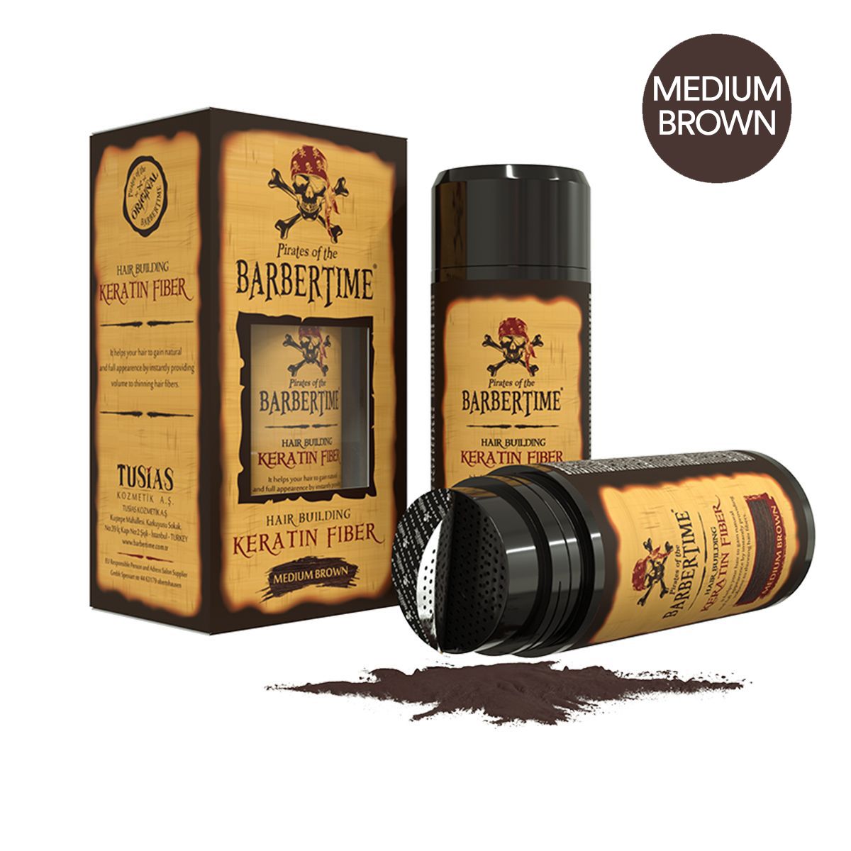 Barbertime haaraufbauende Keratinfaser mittelbraun 21gr.