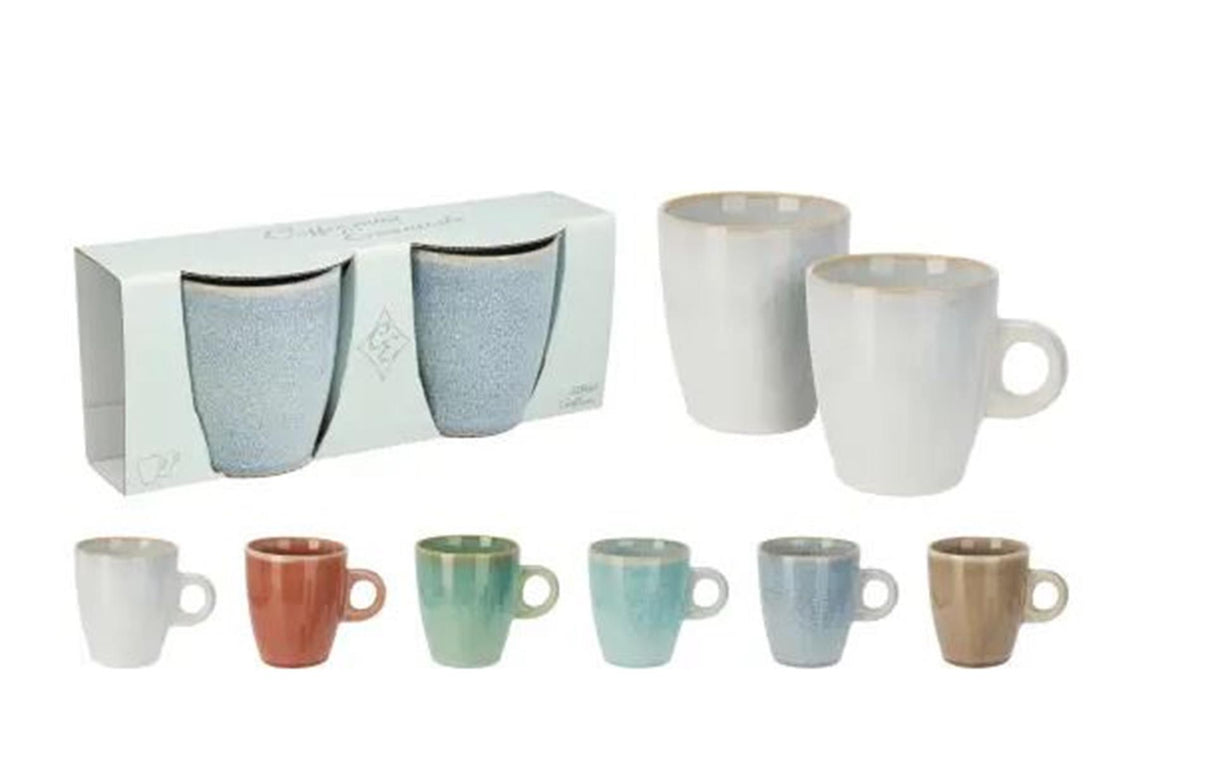 Excellent Houseware-Becher aus Steingut, 220 ml, 2er-Set