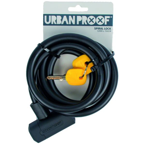 Urbanfestes Spiralschloss 12 mm*150 cm schwarz