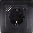 Enzo benson inbouw stopcontact ra + usb en usb-c zwart - 4650032