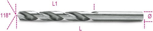 Beta spiraalboren, korte uitvoering hss volledig geslepen glimmende afwerking 412 8,00 - 004120124