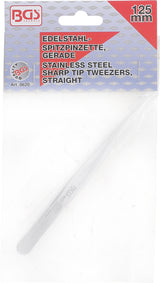 BGS Technic Pinzette aus Edelstahl mit scharfer Spitze