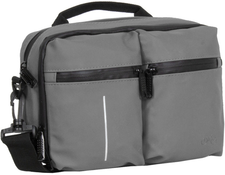 Fahrradspritzwasserabweisende Lenkertasche mit Schultergurt 3l grau