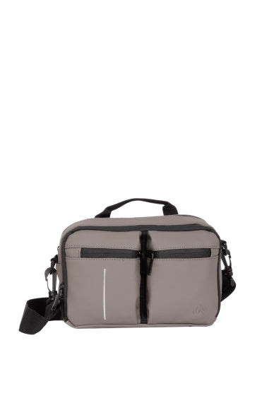 Fahrradspritzwasserabweisende Lenkertasche mit Schultergurt 3l Taupe