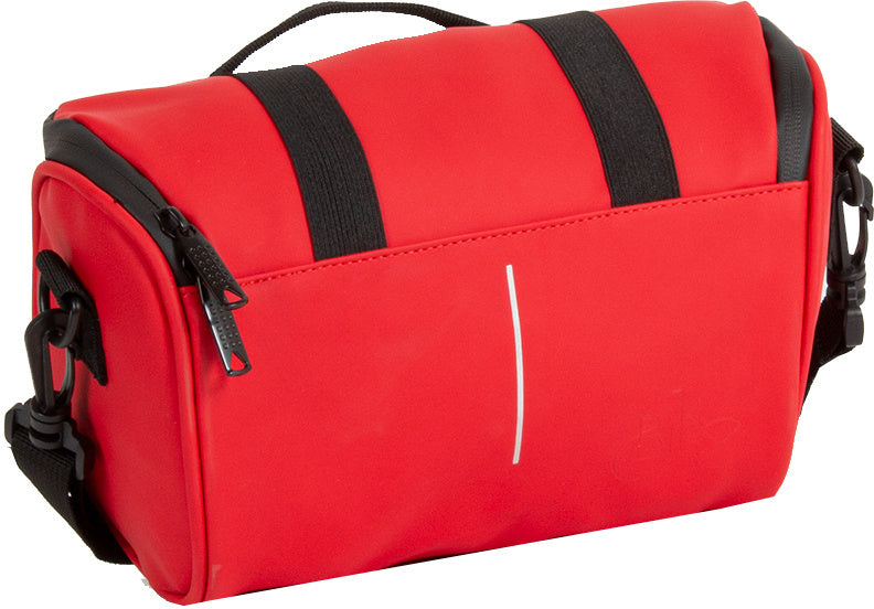 Spritzwasserabweisende Fahrrad-Lenkertasche mit Schultergurt 3l rot
