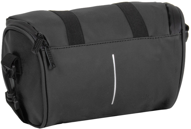 Spritzwasserabweisende Fahrrad-Lenkertasche mit Schultergurt 3l schwarz