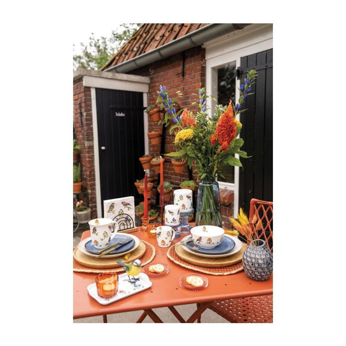 Ambiente Serviette 25 Vogelarten weiß