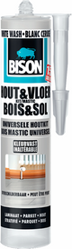 Bison hout vloer white wash koker 300 ml, voor parket, laminaat, planken, kurken, pvc, kleurvast, schuurbaar, elastisch, hoogwaardige afdichtingskit, voor voegen en opvullen