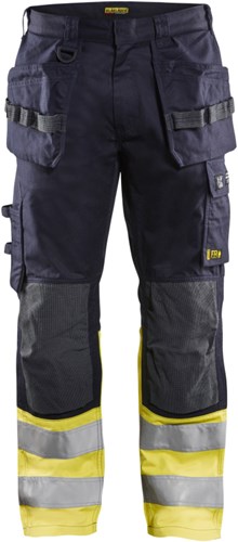 Blåkläder multinorm werkbroek inherent 14891512 | marine high vis geel | maat 60 - 7330509627396