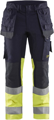 Blåkläder multinorm werkbroek inherent met stretch 14871512 | marine high vis geel | maat 64 - 7330509662267
