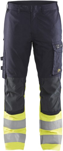 Blåkläder multinorm werkbroek inherent met stretch 17871512 | marine high vis geel | maat 48 - 7330509805169