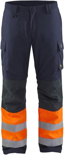 Blåkläder multinorm winterwerkbroek 18691513 | marineblauw oranje | maat 60 - 7330509716878