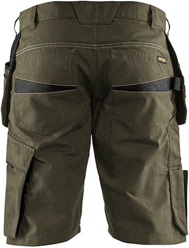 Blåkläder service short met spijkerzakken 14941330 | groen zwart | maat 46 - 7330509688526
