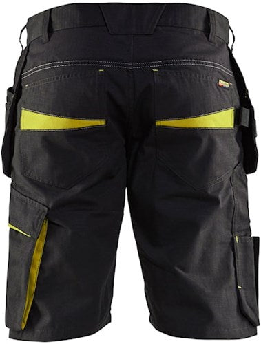 Blåkläder service short met spijkerzakken 14941330 | zwart high vis geel | maat 44 - 7330509688915