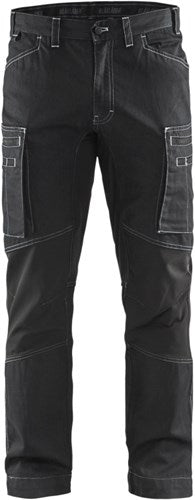 Blåkläder service werkbroek denim stretch 14591142 | zwart | maat 58 - 7330509486160