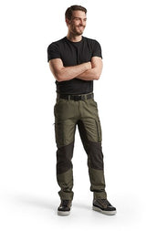 Blåkläder service werkbroek met stretch 14591845 | army groen zwart | maat 44 - 7330509497869