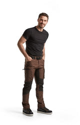 Blåkläder service werkbroek met stretch 14591845 | bruin zwart | maat 56 - 7330509527535