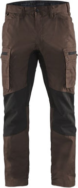 Blåkläder service werkbroek met stretch 14591845 | bruin zwart | maat 58 - 7330509527542