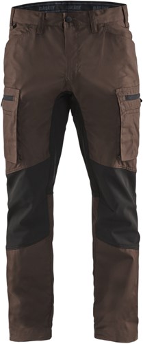 Blåkläder service werkbroek met stretch 14591845 | bruin zwart | maat 60 - 7330509527559