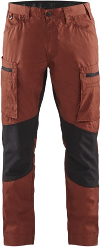 Blåkläder service werkbroek met stretch 14591845 | gebrand rood zwart | maat 48 - 7330509781159