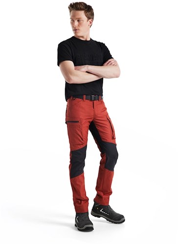 Blåkläder service werkbroek met stretch 14591845 | gebrand rood zwart | maat 62 - 7330509781227