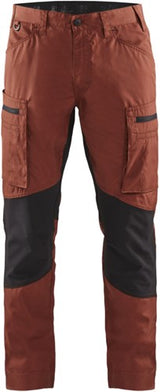 Blåkläder service werkbroek met stretch 14591845 | gebrand rood zwart | maat 62 - 7330509781227