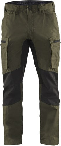 Blåkläder service werkbroek met stretch 14591845 | groen zwart | maat 48 - 7330509645970