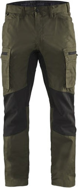 Blåkläder service werkbroek met stretch 14591845 | groen zwart | maat 58 - 7330509646021