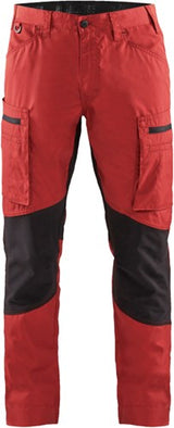 Blåkläder service werkbroek met stretch 14591845 | rood zwart | maat 54 - 7330509498125