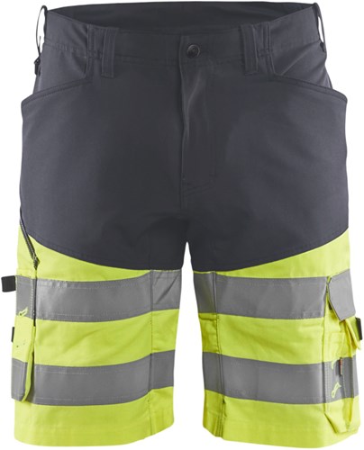 Blåkläder short met stretch high-vis 15411811 | medium grijs high vis geel | maat 44 - 7330509785706