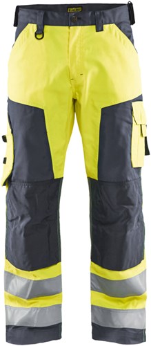 Blåkläder werkbroek high-vis zonder spijkerzakken 15661811 | high vis geel medium grijs | maat 60 - 7330509755846