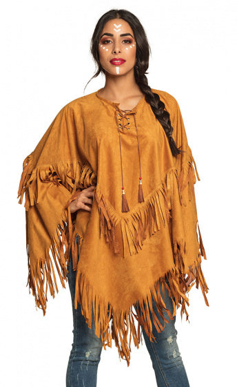 Boland Dress up Poncho indische Damen braun von einer Größe