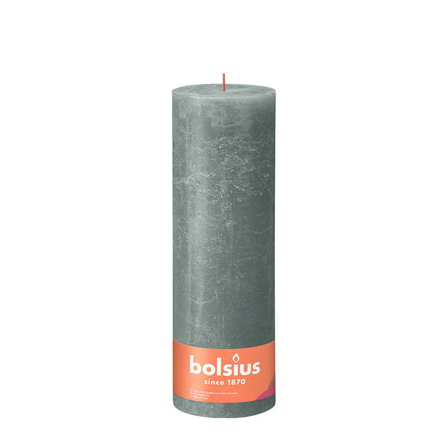 Bolsius rustieke stompkaars eucalyptus groen 300 100mm