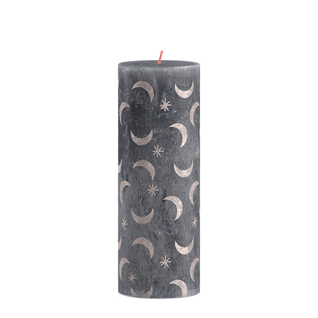 Bolsius Silhouette Stumpenkerze mit Aufdruck 19x6,8 cm schieferblau