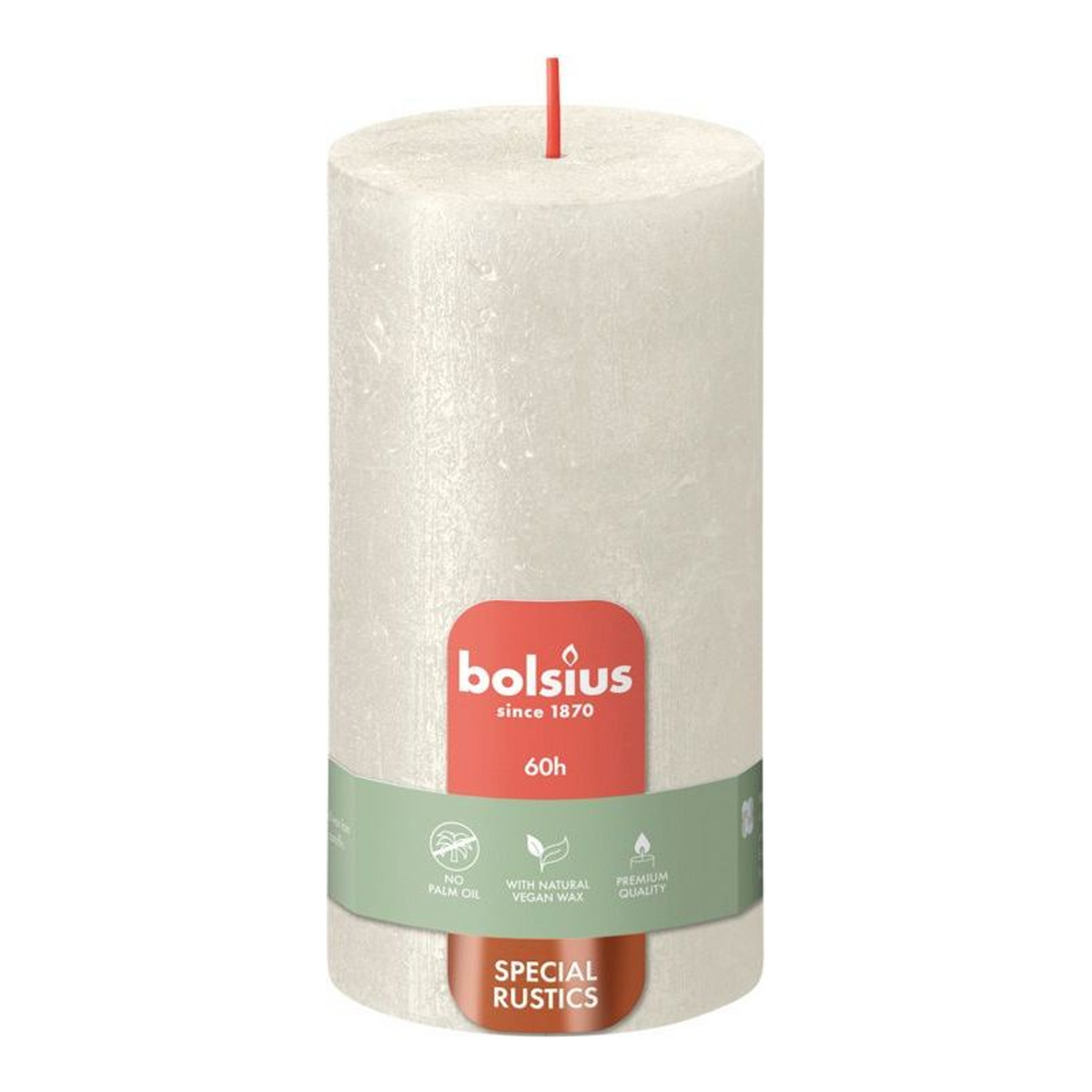 Bolsius stompkaars shimmer ivory ø68x130 mm 60 uur (4 stuks)