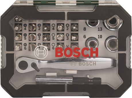 Bosch Zubehör 26-teiliges Schraubendreher-Bit- und Ratschen-Set mit Farbcodierung – 2607017322