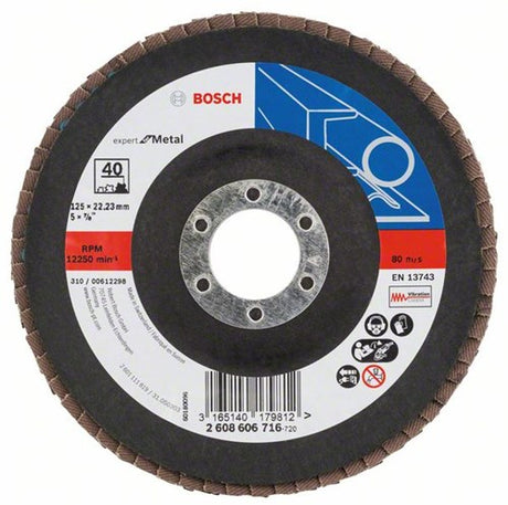 Bosch Zubehör 1 Fächerscheibe 125 x 551, Experte für Metall abgewinkelt, K40 - 2608606716