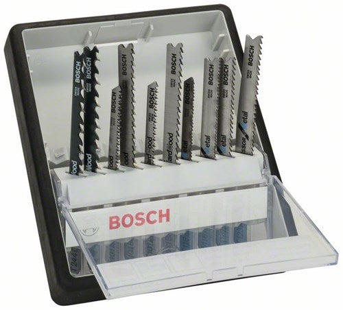 Bosch Zubehör 10-teiliges Stichsägeblatt-Set Robust Line Holz und Metall T-Schaft 1. – 2607010542