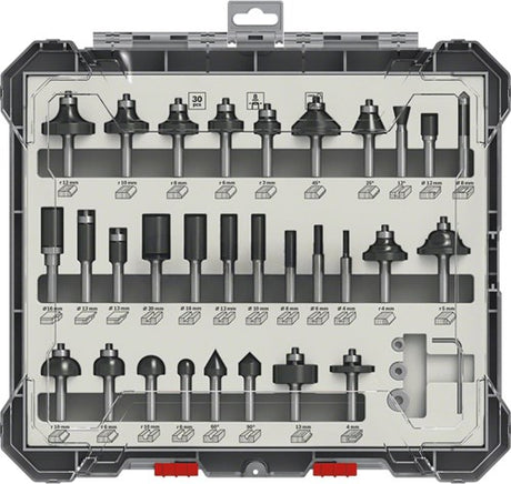 Bosch Zubehör 30-teiliges Mischfräser-Set - Schaftdurchmesser 8 mm - 2607017475