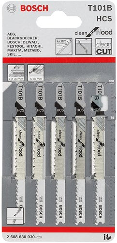 Bosch Zubehör 5x Clean für Holzstichsägeblatt T101B - 2608630030