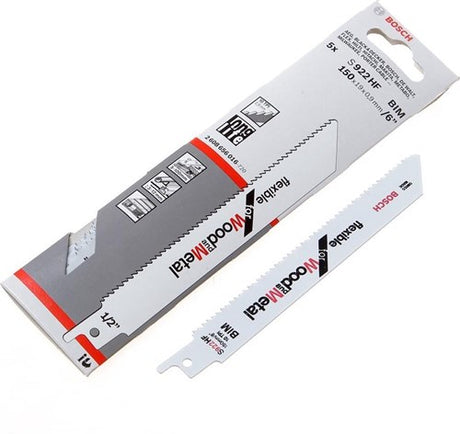 Bosch Zubehör 5x Säbelsägeblatt flexibel für Holz und Metall S922HF - 2608656016