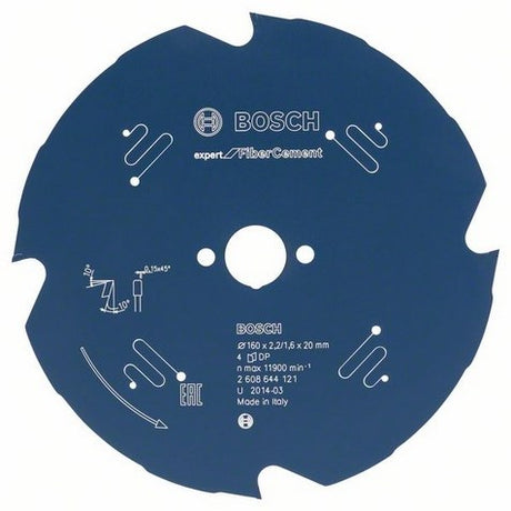 Bosch Zubehör Kreissägeblatt Expert für Faserzement 160x20x2,2 1,6x4t - 2608644121